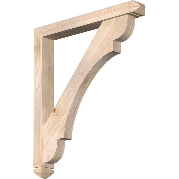 Ekena Millwork Olympic Arts and Crafts Smooth Bracket w/ Offset Brace, Douglas Fir, 5 1/2"W x 42"D x 48"H BKT0604X42X48OLY03SDF - main